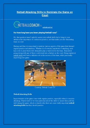 Netball Attacking Drills to Dominate the Game on Court