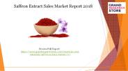 Saffron Extract Sales Market Report 2018