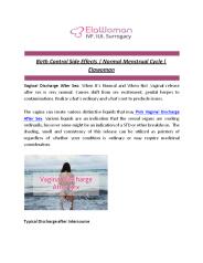 Birth Control Side Effects | Normal Menstrual Cycle | Elawoman