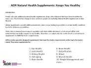 AOR Natural Health Supplements