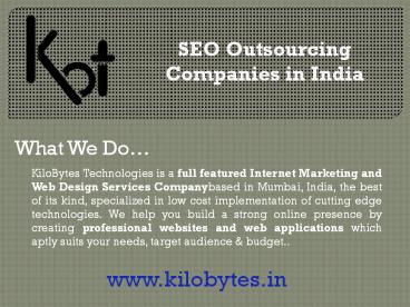 SEO Outsourcing Companies in India