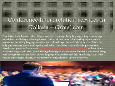 Conference Interpretation Services in Kolkata