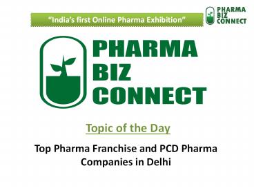 Top Pharma Franchise and PCD Pharma Companies in Delhi - PharmaBizConnect