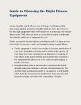 Guide to Choosing the Right Fitness Equipment PowerPoint PPT Presentation