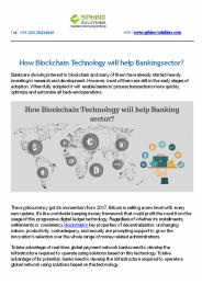 How Blockchain Technology will help Banking sector?