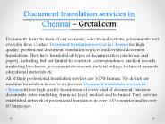 Document translation services in Chennai
