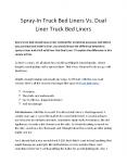 Spray-In Truck Bed Liners Vs. Dual Liner Truck Bed Liners PowerPoint PPT Presentation