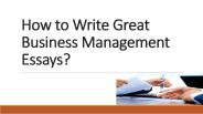 How to Write Great Business Management Essays?