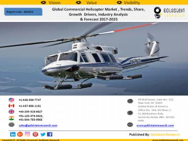 Global Commercial Helicopter Market , Trends, Share,  Growth  Drivers, Industry Analysis   & Forecast 2017-2025