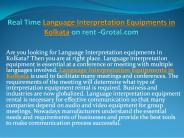 Language Interpretation equipments in Kolkata