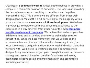 Ecommerce Web Development Company