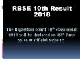 RBSE 10th Class Result 2018 PowerPoint PPT Presentation