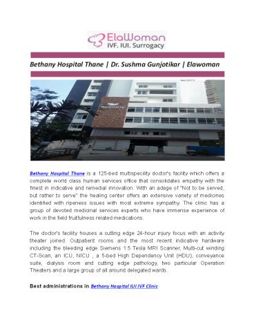 Bethany Hospital Thane | Dr. Sushma Gunjotikar | Elawoman