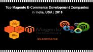 Top Magento E-Commerce Development Companies in India, USA | 2018