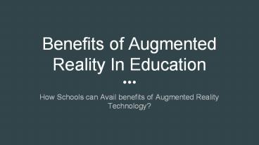 Augmented Reality For Education in India