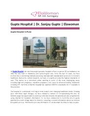 Gupte Hospital | Dr. Sanjay Gupte | Elawoman
