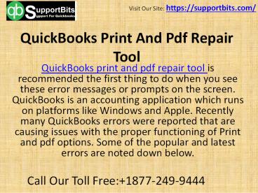 QuickBooks print and pdf repair tool