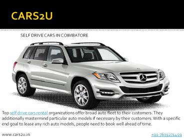 Cars2u-Acting driver and Self drive cars