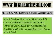 CSJMU Kanpur University Entrance Exam Admit Card 2018