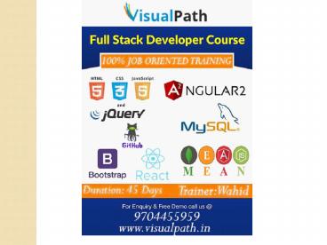 Full Stack Training In Hyderabad | Full Stack Online Training