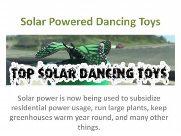 Solar Powered Dancing Toys
