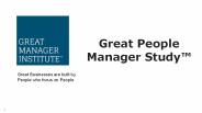 Great People Manager Study