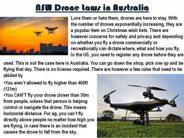 NSW Drone Laws in Australia