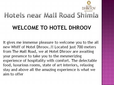 Hotels near Mall Road Shimla (1)
