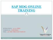 SAP MDG Course Content PPT