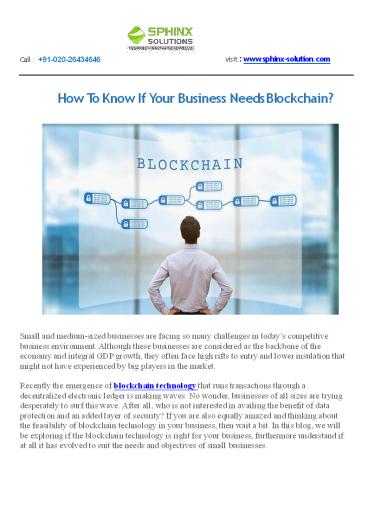 HOW TO KNOW IF YOUR BUSINESS NEEDS BLOCKCHAIN?