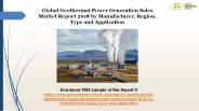 Geothermal Power Generation