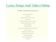 Lyrics Songs And Video Online