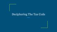 Deciphering The Tax Code