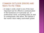 Common outlook errors and ways to fix them