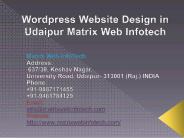Wordpress Website Design in Udaipur Matrix Web Infotech