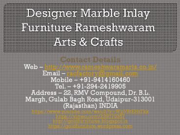 Designer Marble Inlay Furniture Rameshwaram Arts & Crafts