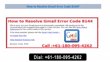 How to Resolve Gmail Error Code 8144 Call +61-180-095-4262