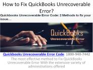 Quickbooks Unrecoverable Error Code: 1800-940-7442