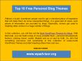 Top 10 Free Personal Blog Themes PowerPoint PPT Presentation