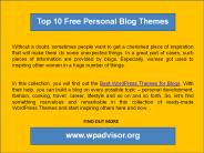 Top 10 Free Personal Blog Themes