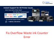 How To Fix Overflow Waste ink Counter Error?