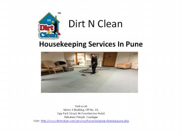 Housekeeping Services In Pune - Dirt n Clean