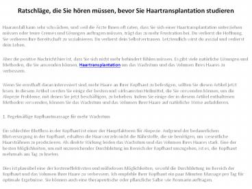 Beste Haarverpflanzung Bedienung (1)