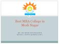 Best MBA College in Modi Nagar PowerPoint PPT Presentation