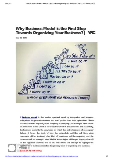 Why Business Model is the First Step  Towards Organizing Your Business? | YRC