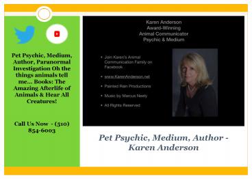 Pet Psychic, Medium - Karen Anderson
