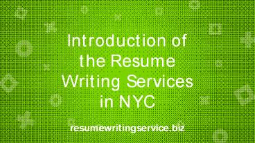 Introduction of the Resume Writing Services in NYC