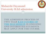 Maharshi Dayanand University B.Ed admission