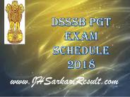 DSSSB PGT Exam Schedule 2018
