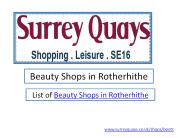 Beauty Shops in Rotherhithe
